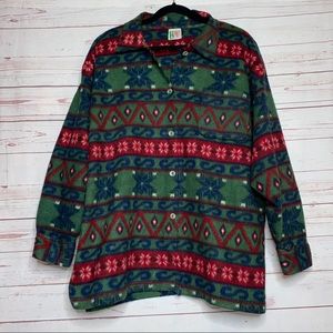 Vintage Bold spirit Fleece Aztec  coat L
